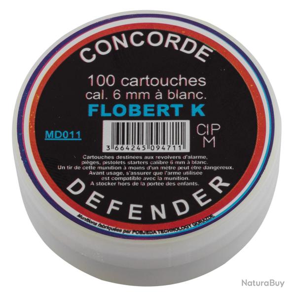 Cartouches A Blanc Concorde Defender 6 MM Flobert