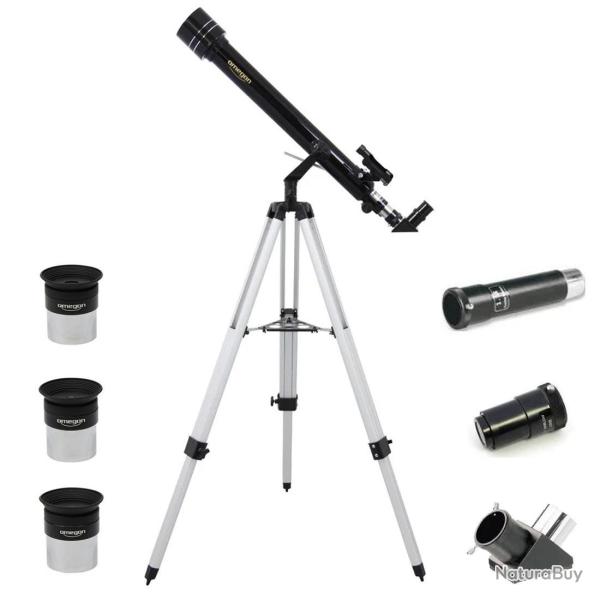 T�lescope Astronomique Omegon 60/700 + Monture Azimutale Type A + Oculaires + Lentille de Barlow +