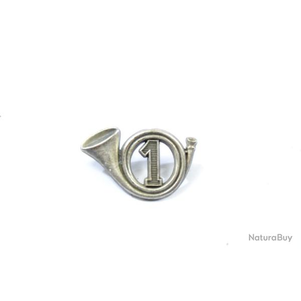 Insigne 1 GCP 1er Groupe de Chasseurs Ports, H120 Delsart dos lisse deux anneaux 21mm x 33mm