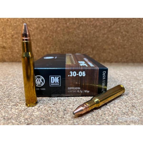 2 BOITE DE MUNITIONS GRANDE CHASSE RWS 30-06  KS 10.7 gr