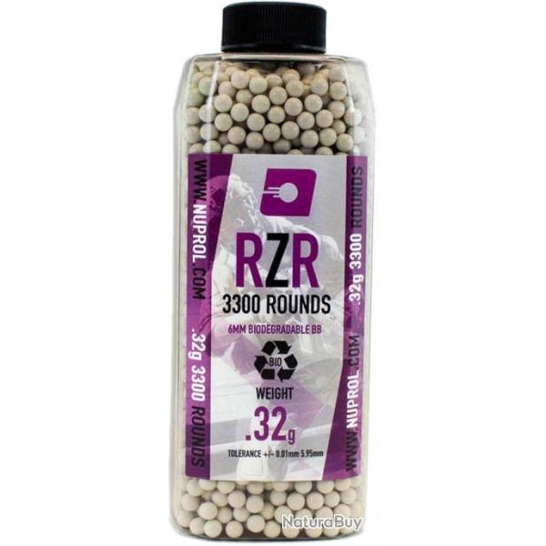 BILLES AIRSOFT 6MM RZR 0. 32 G BIO BOUTEILLE 3300 BBS