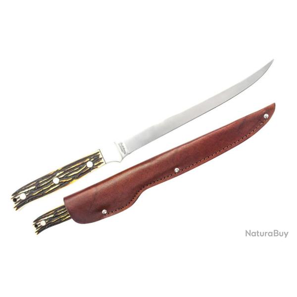 Couteau � Filets Schrade Uncle Henry Lame Acier 7Cr17MoV Manche ABS Eui Cuir SCH1116432