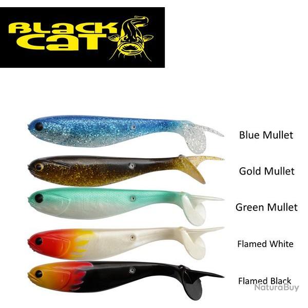 Promo: Leurre souple Black Cat Mullet Shad 15cm green mullet par 2