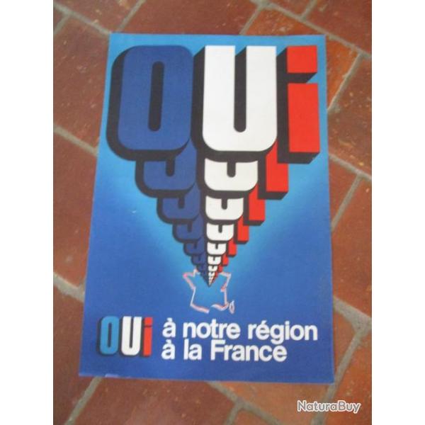 Affiche �lectorale pr�sidentielle propagande G�n�ral DE GAULLE OUI � la France Lib�ration R�sistance