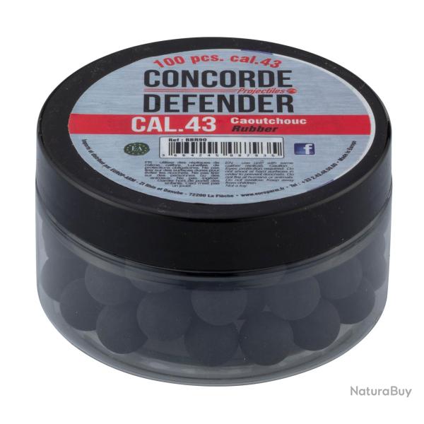 Billes Caoutchouc Pleines pour Pistolet Walther T4E Calibre 43