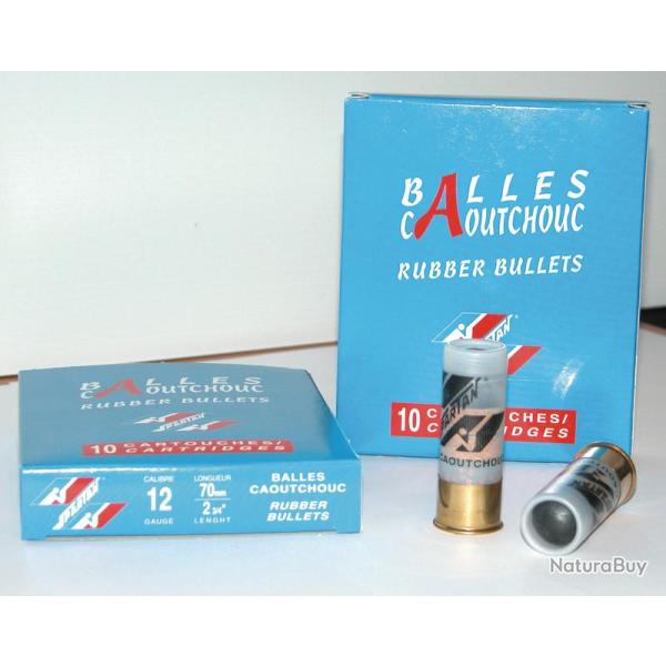 Boite de 10 Cartouches Caoutchouc Nobel Sport Cal.12/70 - 80 Joules