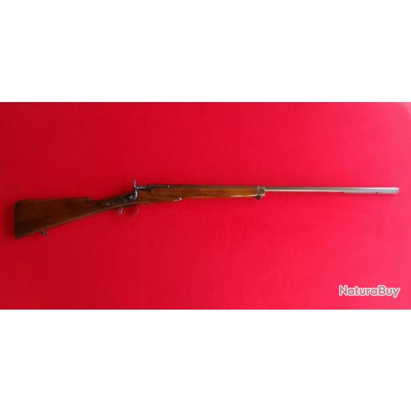 FUSIL MONO CANON A 1 COUP CALIBRE 20/50 A PLATINE ARRIERE ET CHIEN EXTERIEUR, CANON DAMAS DE 80 CM