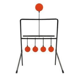 Cible de tir basculante, 5 cibles orange &Oslash;3,8cm et 5cm 25x40cm