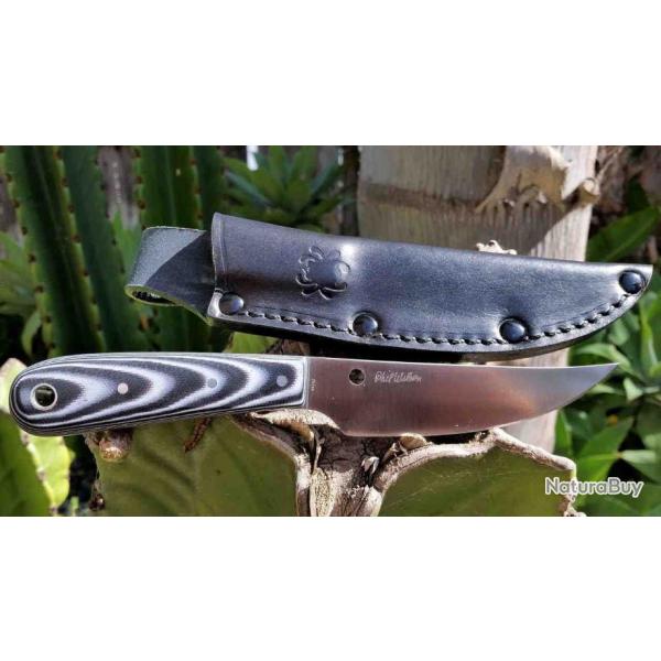 Couteau Spyderco Bow River Black/Gray Lame Acier 8Cr13MoV Manche G10 Etui Cuir SCFB46GP