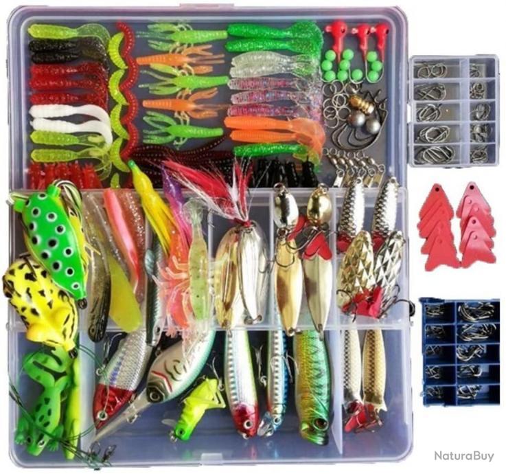 Vicloon Kit Leurres De Pêche 120 Pcs – Spinnerbaits, Minnow, Popper, Vers Souples, Coffret Complet Pour Carnassiers & Truite