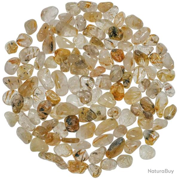 Petites pierres roul�es cristal rutile - 1 � 2 cm - 50 grammes