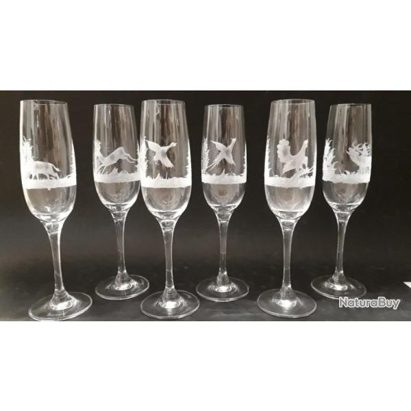 VERRES � CHAMPAGNE GRAV�S CHASSE