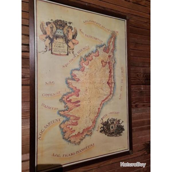 Cadre Carte de Corse AOC des vignobles corse