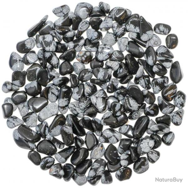 Petites pierres roul�es obsidienne neige - 1 � 1.5 cm - 100 grammes