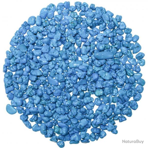 Mini pierres roul�es howlite teint�e bleue - 7 � 14 mm - 100 grammes