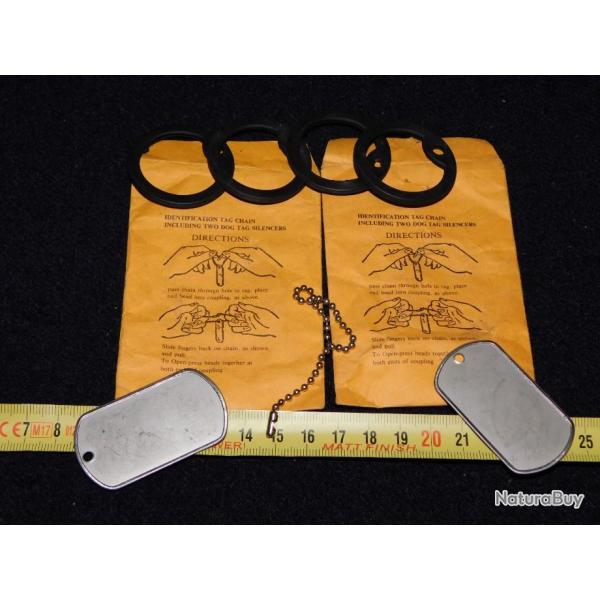 LOT 2 PLAQUES IDENTITES U.S.A. W.W.2