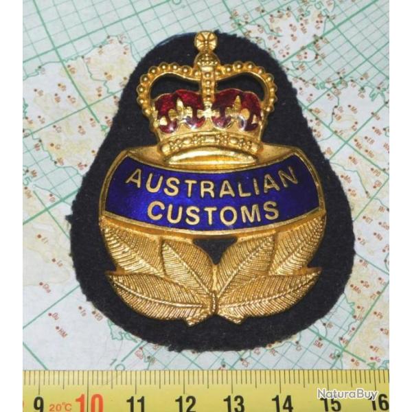 AUSTRALIE  : TRES BEL + ANCIEN INSIGNE DOUANES - AUSTRALIAN CUSTOMS ............