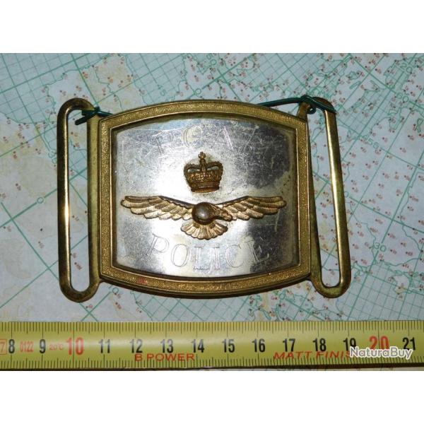 CANADA : RARE ANCIENNE BOUCLE CEINTURON  : ROYAL CANADIAN AIR FORCE POLICE - R.C.A.F.  POLICE