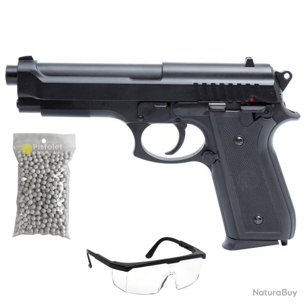 Pack R�plique airsoft PT92 HPA series spring Cybergun - M�tal Noir (Cybergun)