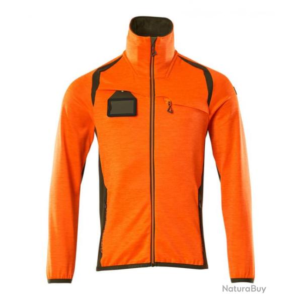 Pull Polaire zipp� MASCOT� ACCELERATE SAFE 19403-316 S Hi-vis orange/Vert mousse