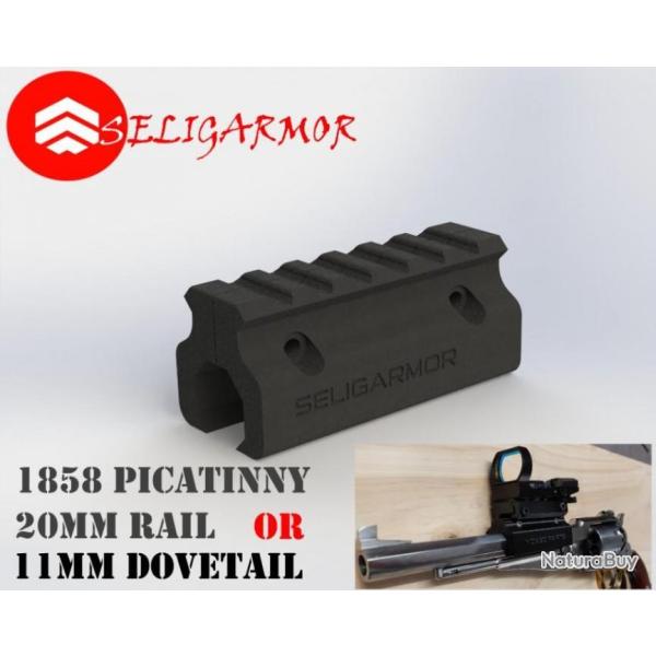 picatinny 20mm fixation support pour uberti pietta remington 1858 1851 1860 point rouge visee