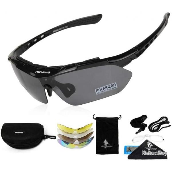 Lunettes de P�che Lunettes anti-UV400 Tactiques Militaires 5 en 1 lunette Polarisante P�che Homme