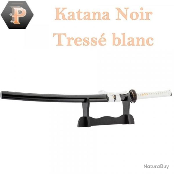 Promo ! Katana noir tress� blanc