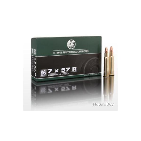 Munitions RWS Cal.7x57R KS 10.5g 162gr par 100