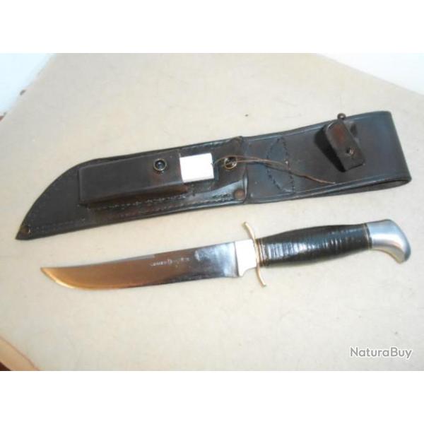 RARE ET TRES BEAU SABATIER "POIGNARD COURONN" LAME INOX DE  17,50cm  ( vintage )