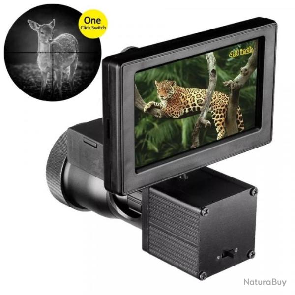 Cam�ra de Vision Nocturne pour Lunette de Chasse Infrarouge avec Objectif Siamois Ecran HD 1080P