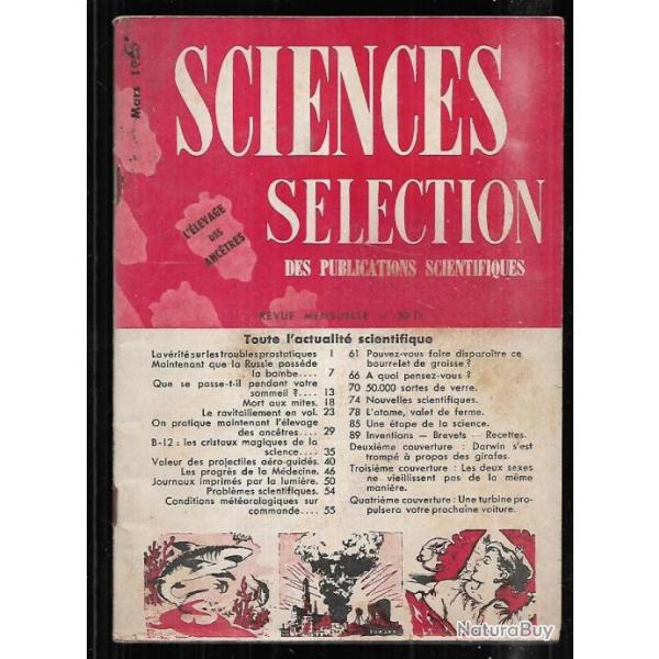 sciences s�lection mars 1950 ravitaillement en vol, projectiles a�ro-guid�s, mort aux mites, b 12,
