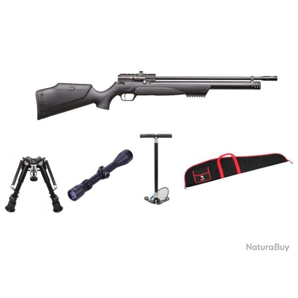 Carabine PCP synthtique KRAL Puncher 5,5 mm 19,9 j. + pompe bar 275 bar + bipied + visire Mildot