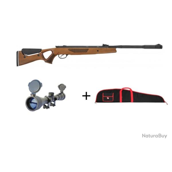 Pack Hatsan Carabine Mod�le 65 Calibre 5,5 mm, 19,9 Joules + Lunette 4 x 32 + Housse de proteccion