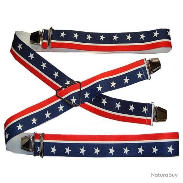 Bretelles fantasies � pinces r�glables coulisaantes, motifs couleurs Am�ricaine