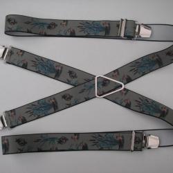 Bretelles fantaisies &agrave; motifs canards et roseaux 2