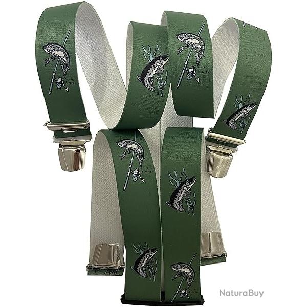 Bretelles � pinces r�glables, � motifs la p�che � la ligne n�21