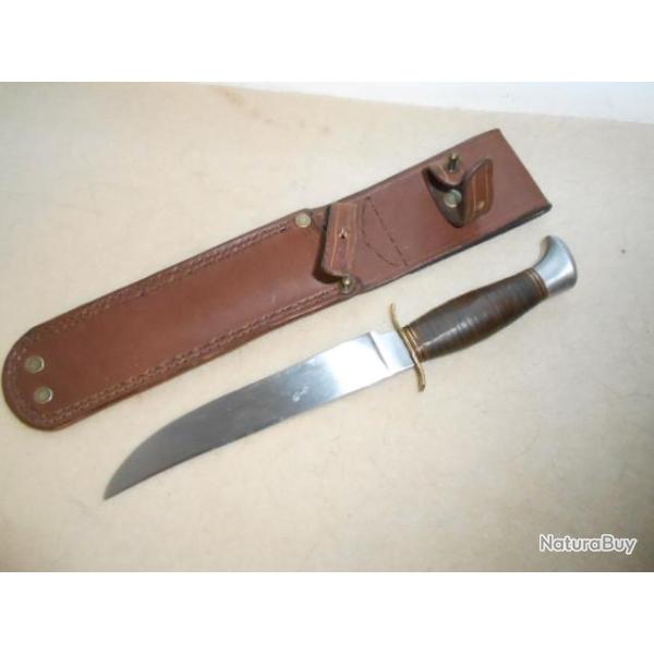 RARE COUTEAU SABATIER , GRANDE LAME INOX  175mm ( poignard couronn� )