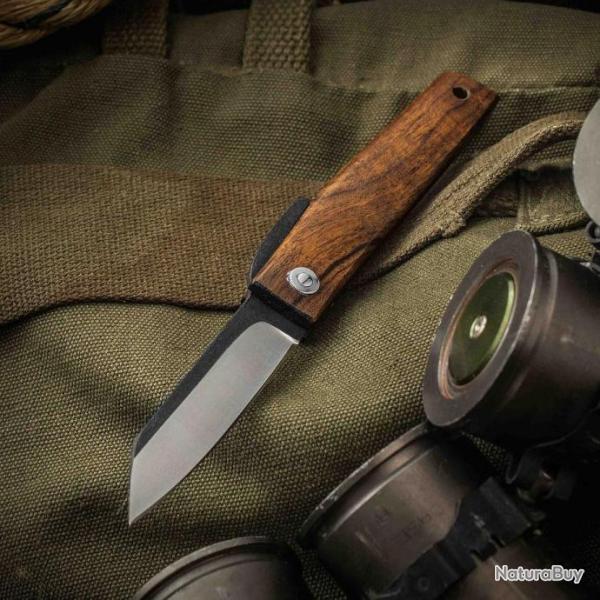 Couteau Ohta FK7 Desert Ironwood Lame Acier D2 Manche Bois Pouch Made Japan OFK7P