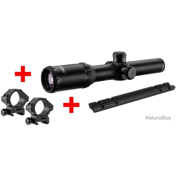 PACK OPTIQUE BATTUE POUR EXPRESS BALDI - LUNETTE 1-4X24 + MONTAGE + EMBASE