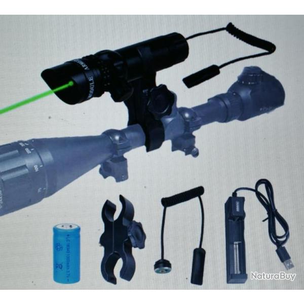 Viseur Pointeur Laser Tactique VERT Dot Sight en Kit