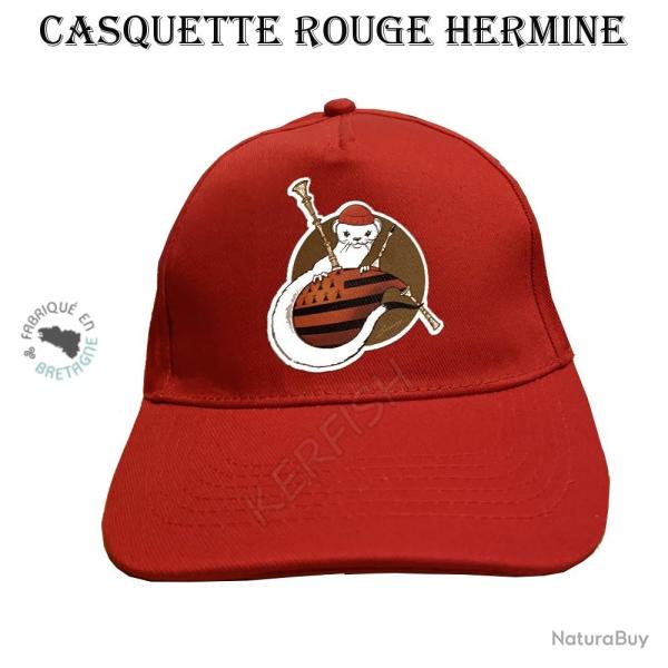 Casquette rouge de l'hermine Breizh