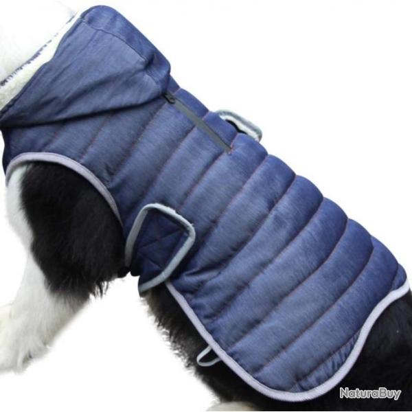 Manteau � capuche bleu imperm�able pour chien  - Livraison gratuite et rapide
