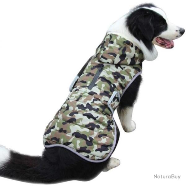 Manteau � capuche vert camouflage imperm�able pour chien - Livraison gratuite et rapide
