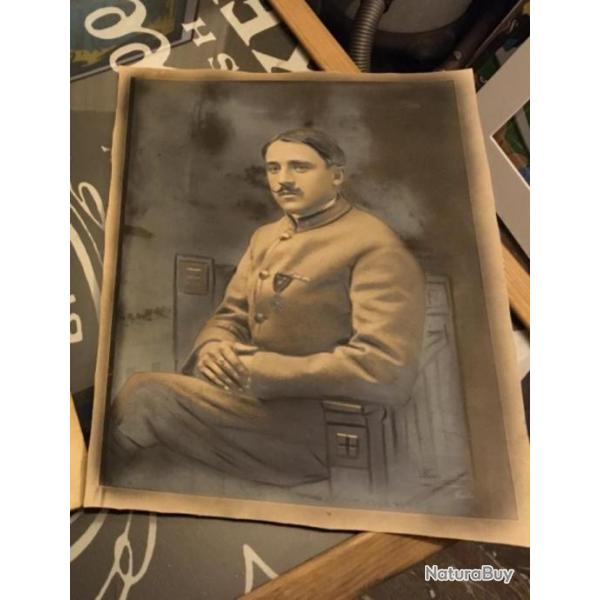 Grande photo d'un soldat d�cor� croix de guerre 100% d'origine FRANCE  ww1