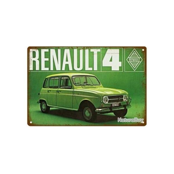 PLAQUE PUBLICITAIRE METAL 4L RENAULT4
