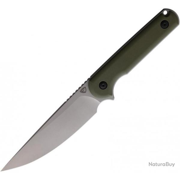 Couteau Ferrum Forge Lackey XL Green Lame Acier 9Cr18MoV Manche G10 Etui Kydex/T-Clip FF0089G
