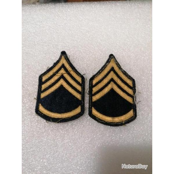 Paire de grades arm�e us STAFF SERGEANT bleu et JAUNE original 1