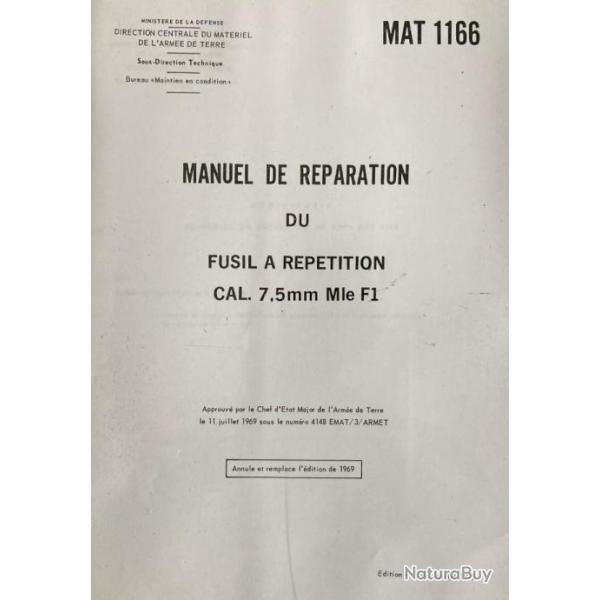 FRF1 MAT 1166 : manuel de r�paration du fusil � r�p�tition mod�le F1 en PDF