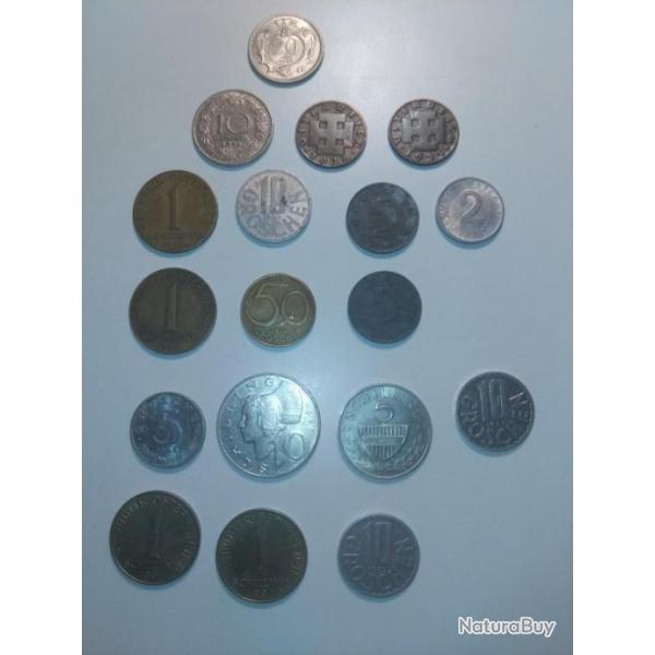 Lot 19 pi�ces d' Autriche, de 1894 � 1994.