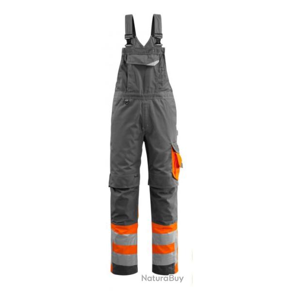 Salopette � poches genouill�res MASCOT SUNDERLAND 15669-860 Anthracite fonc�/Hi-vis orange 82 cm (St